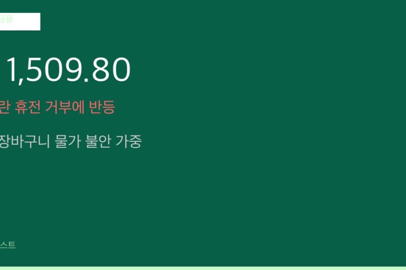 “이란 휴전 거부” 달러-원 1,509원 돌파…서민 부담 가중